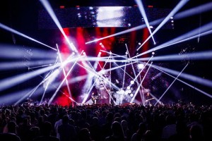 Clay Paky Mythos fixtures on Fall Out Boy summer tour