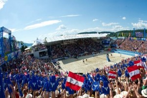 Vier Videowalls für Beachvolleyball Grand Slam